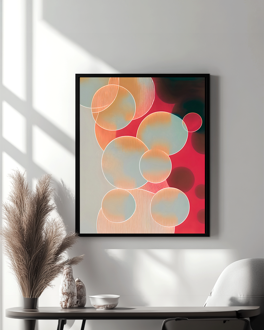 Modern art with pampas grass